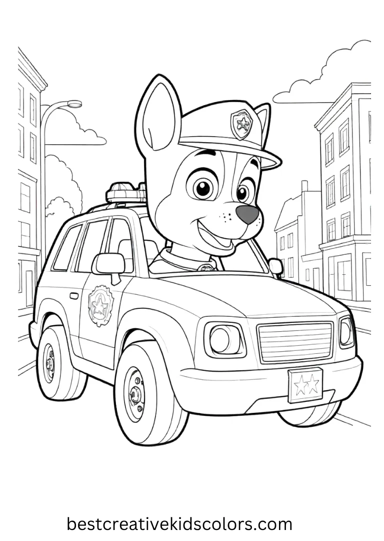 Chase Police Patrol Mission Paw Patrol Coloring Page