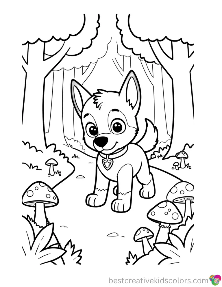 Chase paw patrol coloring page free
