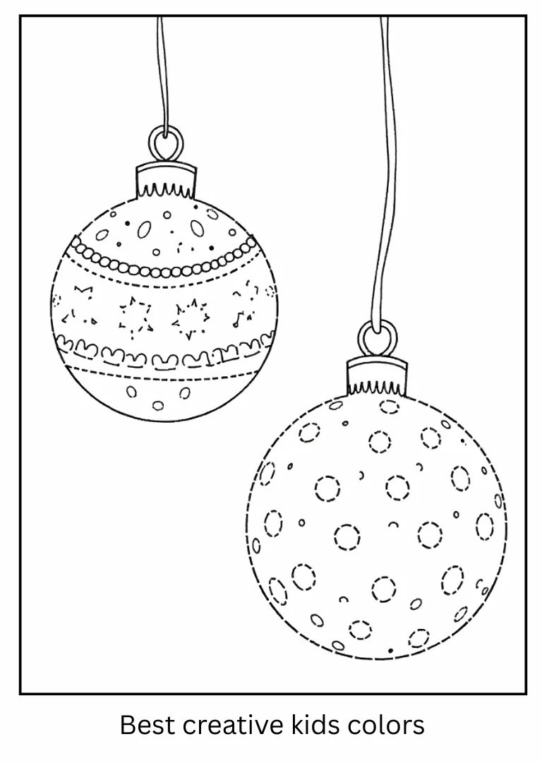 Christmas Baubles Coloring Outline