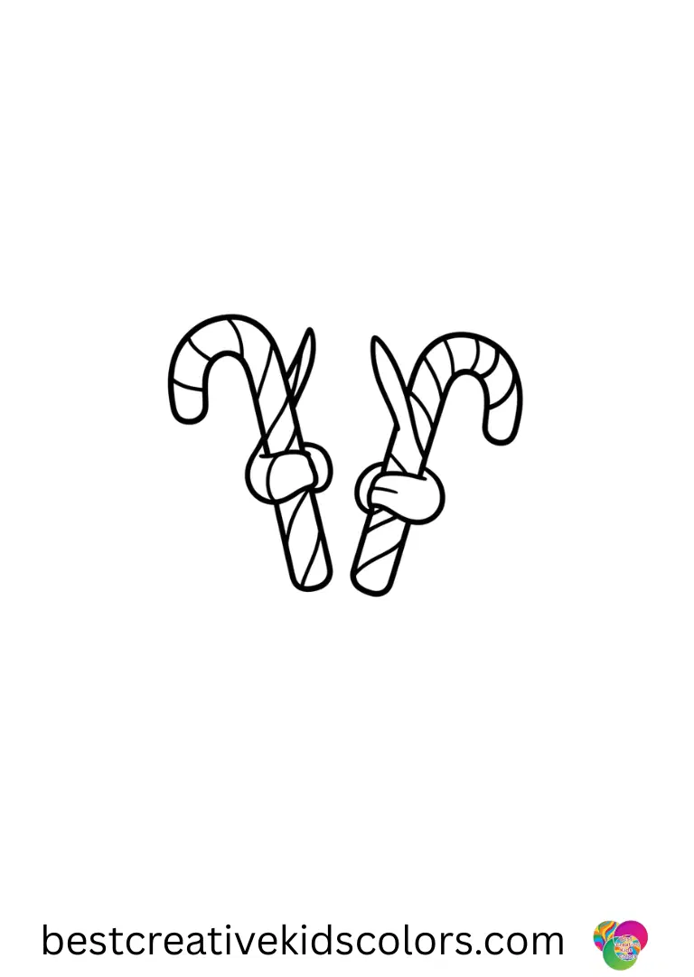 Stitch draws cheerful candy canes on a holiday card in Christmas Coloring Pages printable PDF.