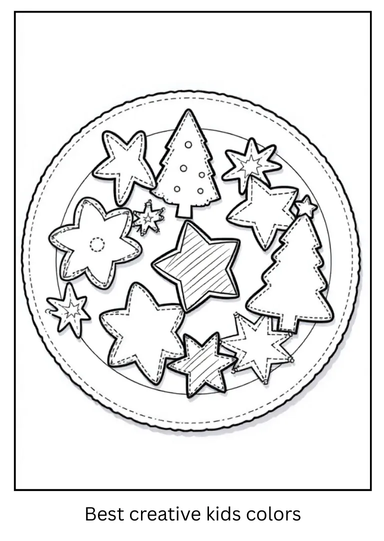 Christmas Cookie Plate Coloring Christmas Cookie Plate Coloring