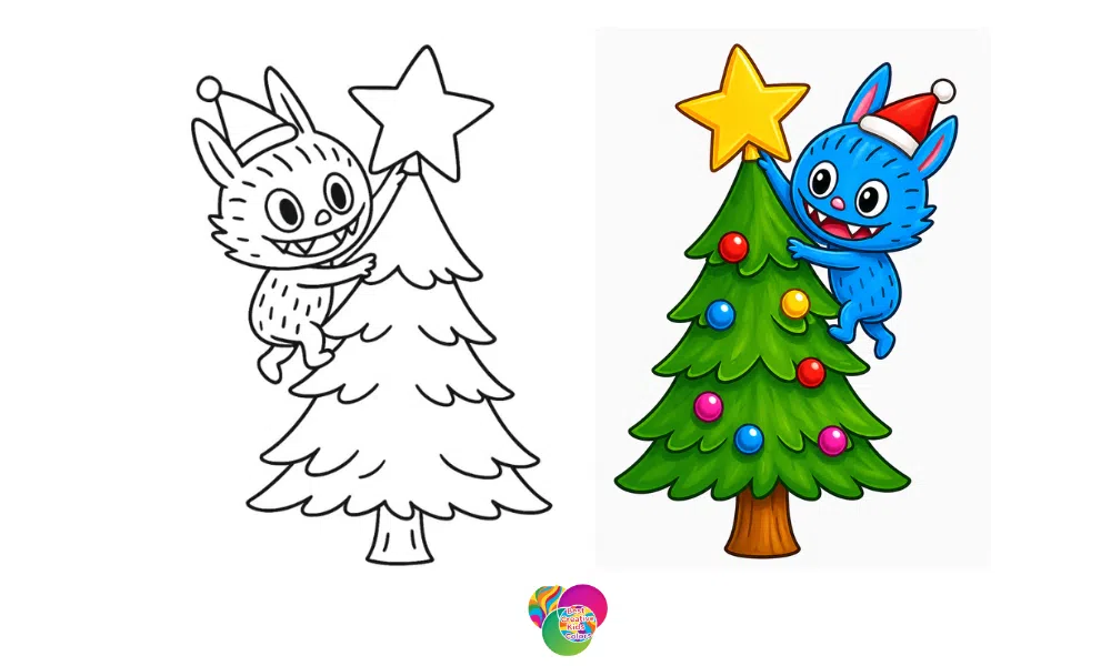 🎄Free Christmas Labubu Coloring Pages | Printable Holiday PDFs