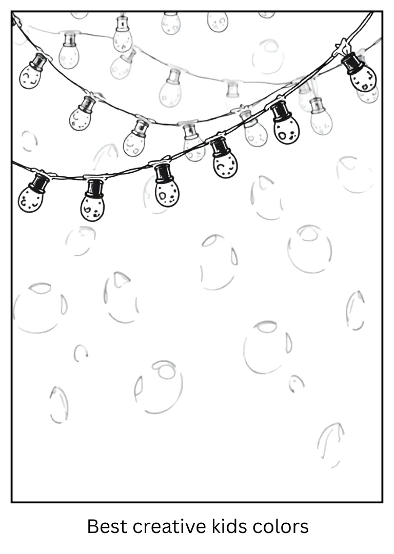 Christmas Lights Coloring Outline