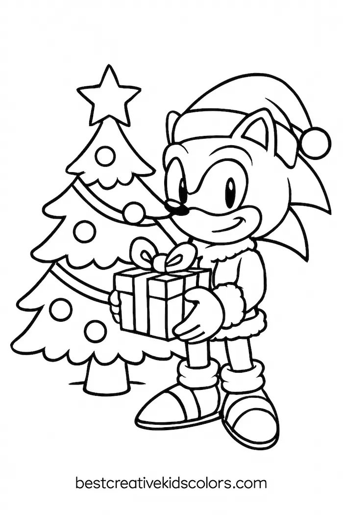 Christmas Sonic Coloring Pages to Print Free