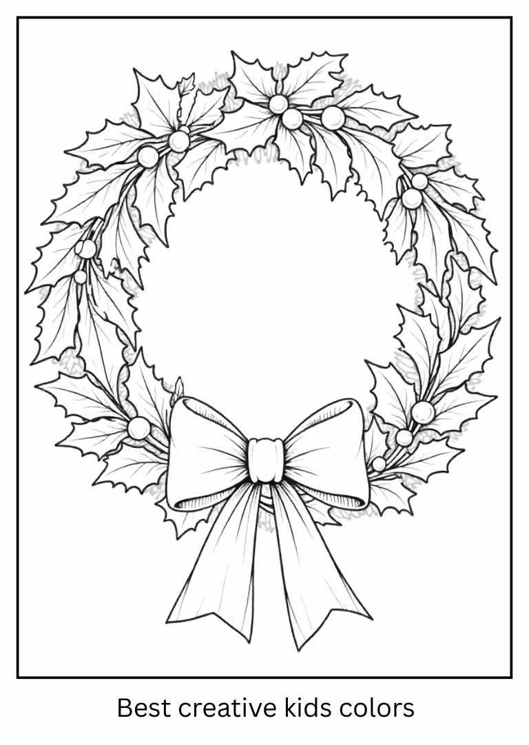Christmas Wreath Coloring Sheet Christmas Wreath Coloring Sheet