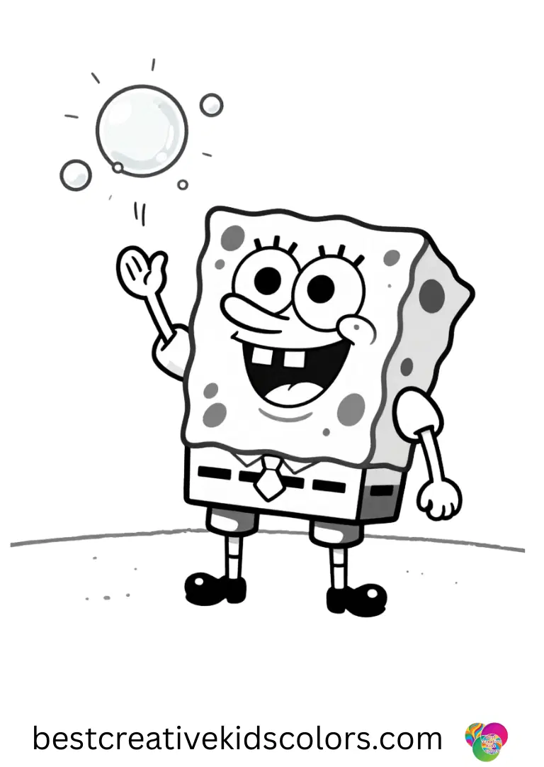 Christmas coloring pages spongebob disney captures SpongeBob tossing sparkling snow bubbles across the sand.