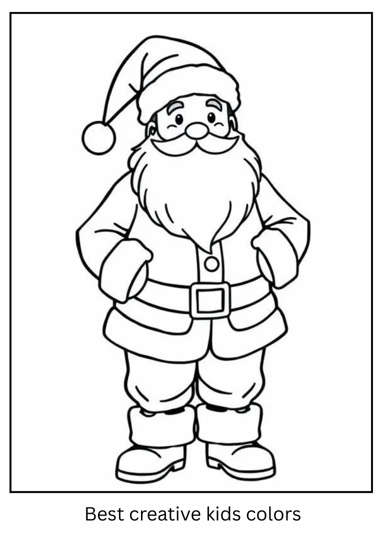 Classic Santa Coloring Outline Classic Santa Coloring Outline