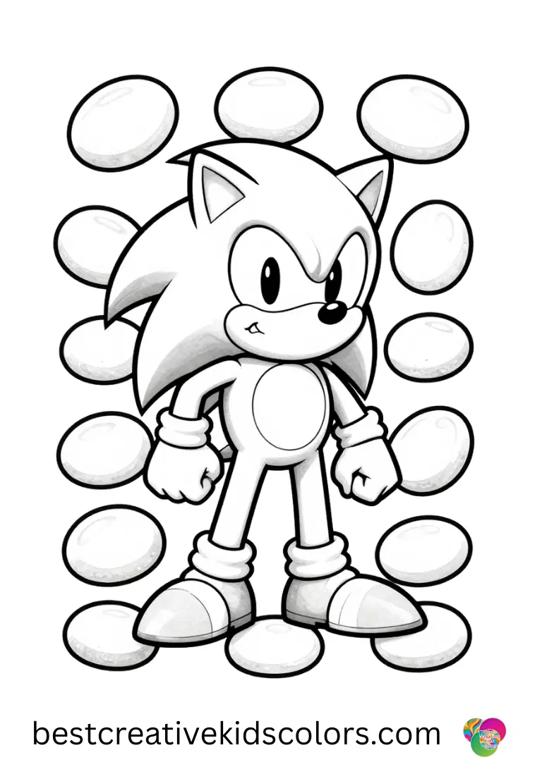 Classic sonic outline download shows Classic Sonic arranging pebbles into patterns.