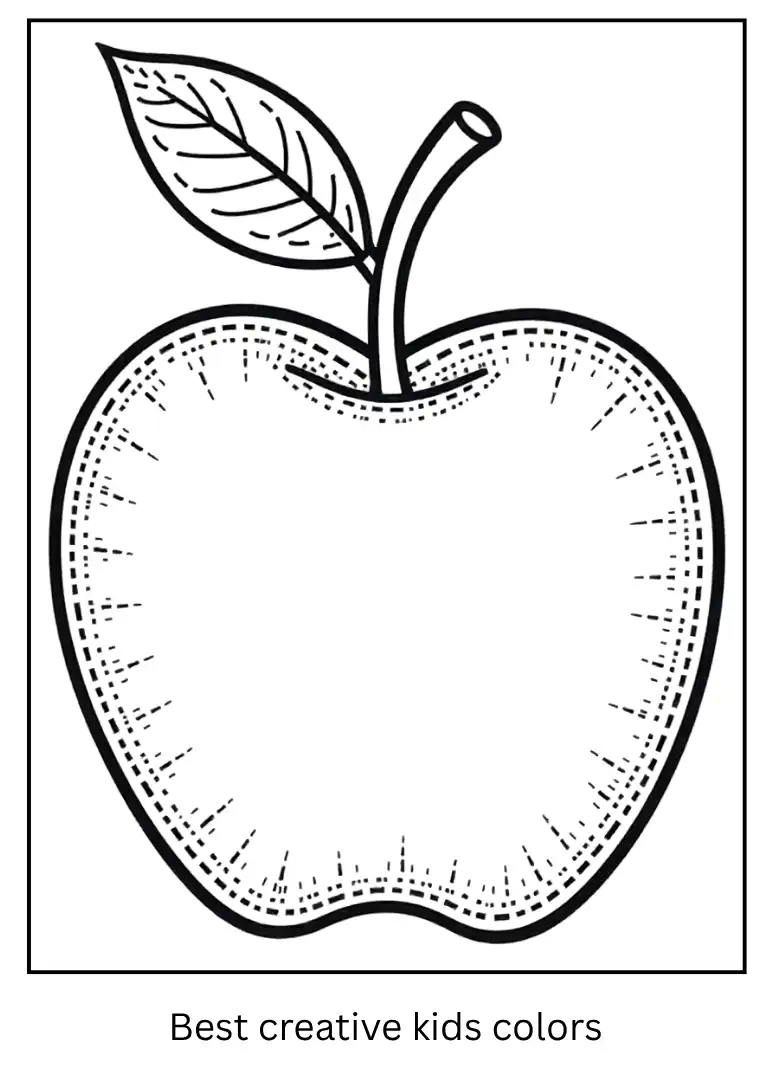 Colorful Apple Design Coloring Page