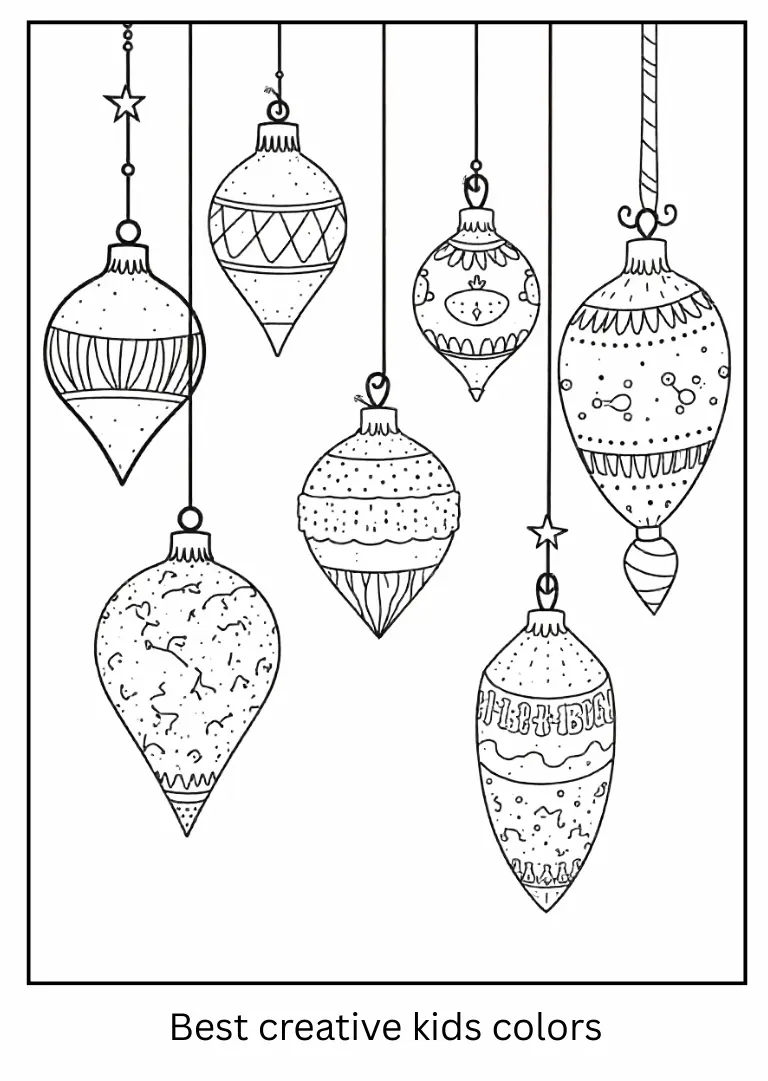 Colorful Christmas Ornaments Printable