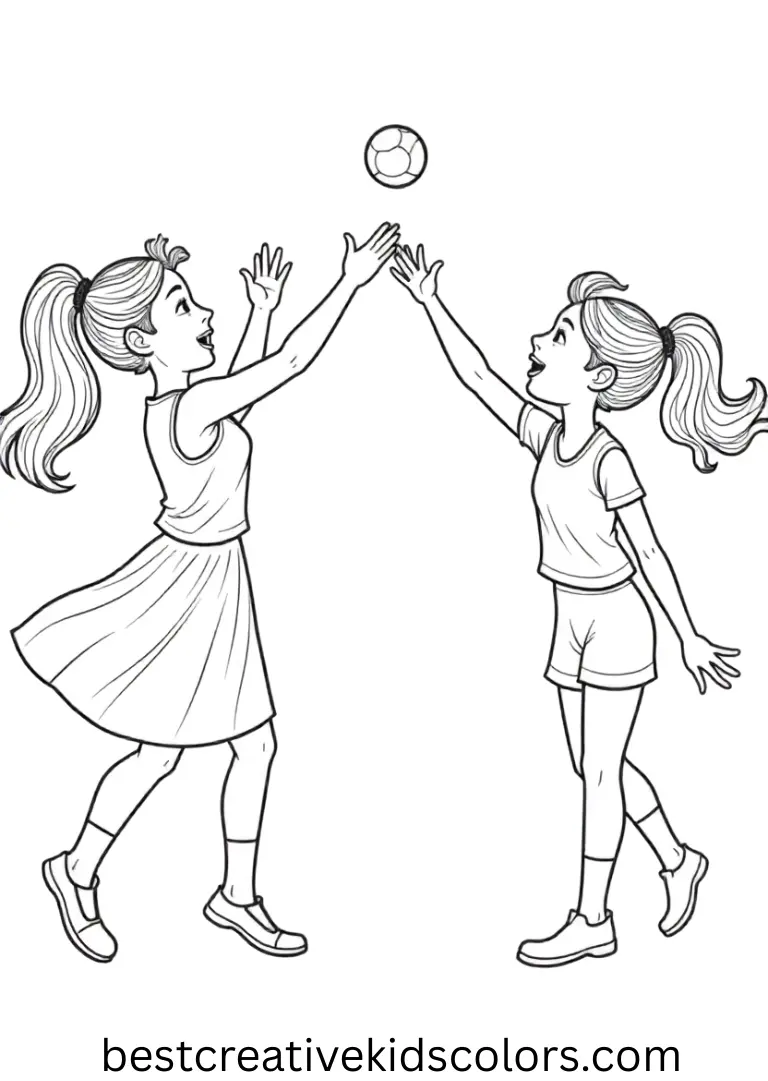 Coloring pages for kids Princess depicts princesses tossing beanbags into soft hoops.