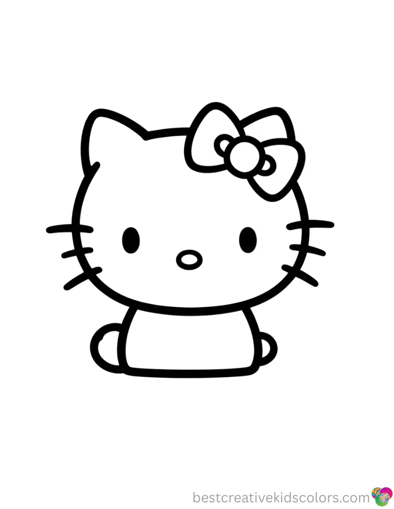Hello Kitty easily paints a big square box completely inside Colouring sheets hello kitty.