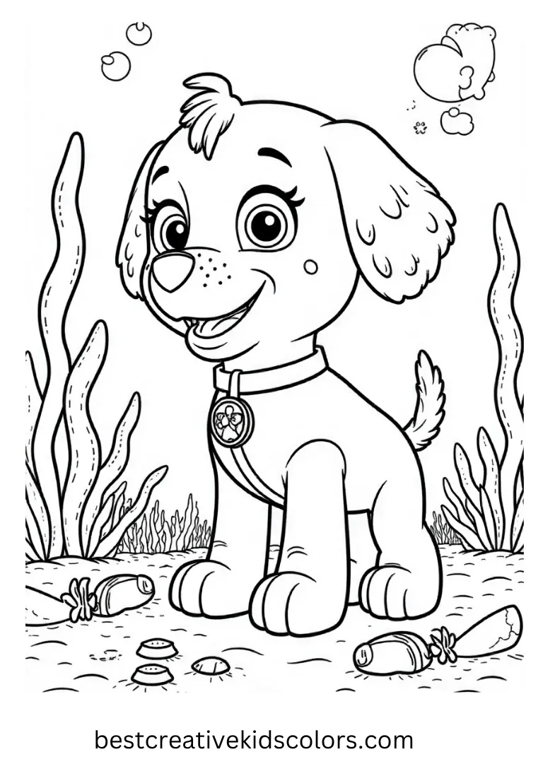 Coral Reef Cleanup Mission Paw Patrol Free Coloring Sheet