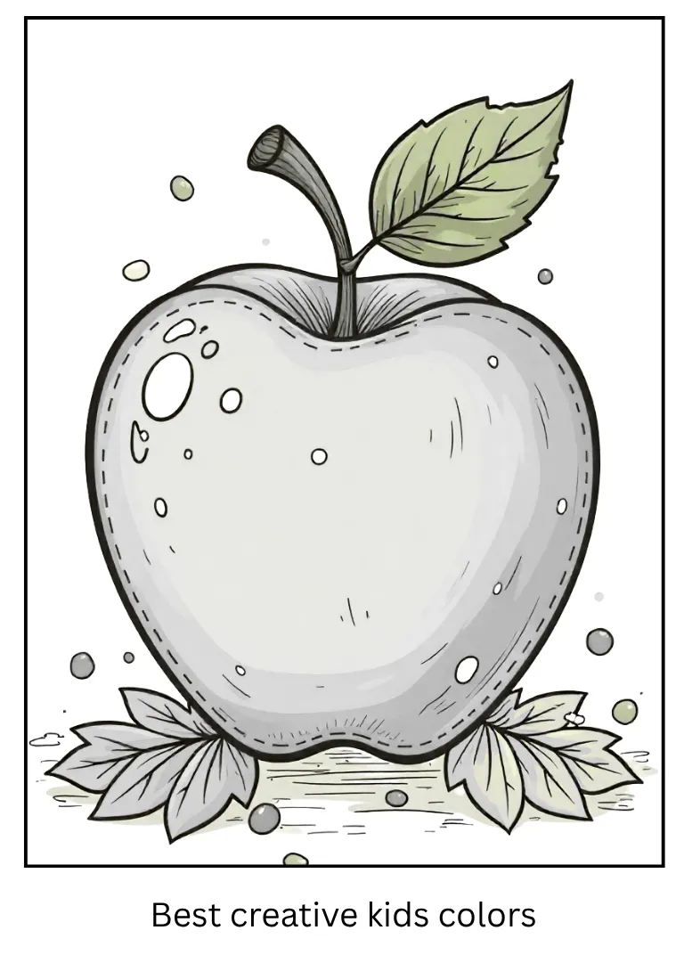 Cozy Autumn Apple Coloring Page