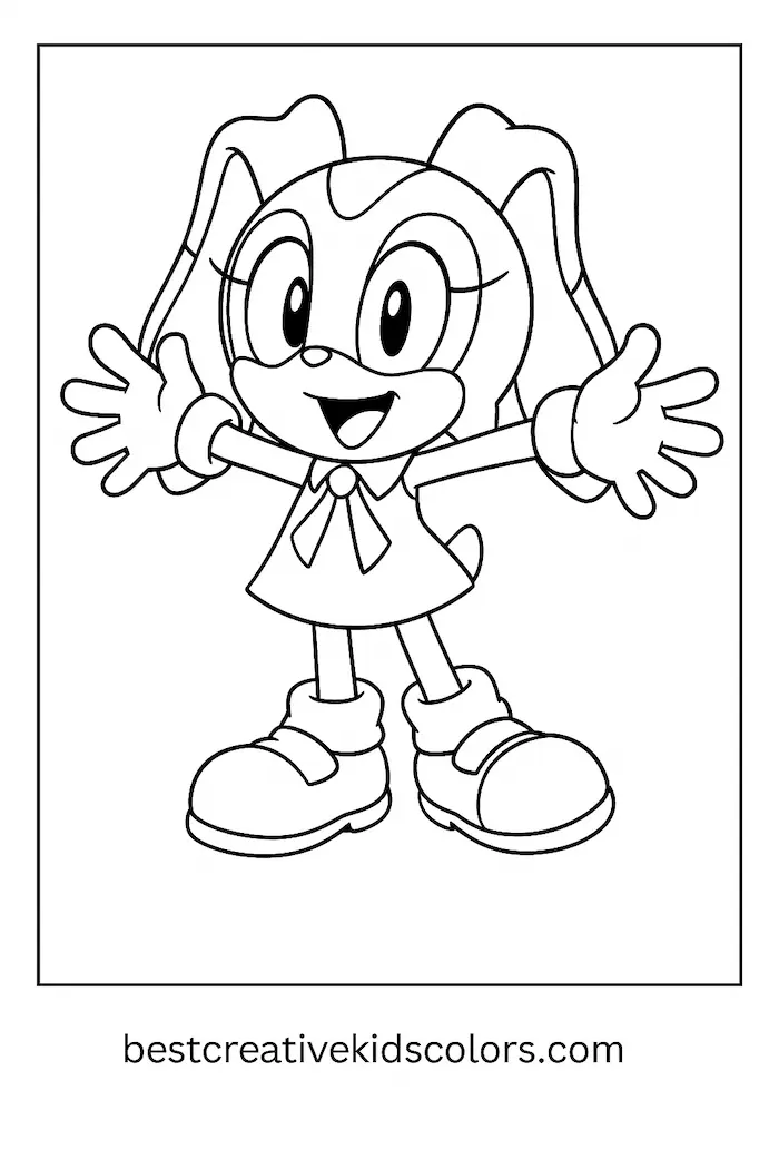 Cream The Rabbit From Sonic Coloring Pages for Kids