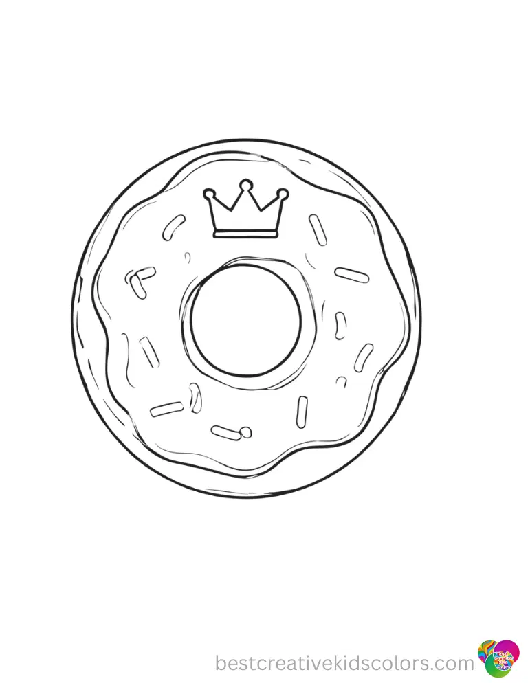 Cute Coloring Pages of a Donut