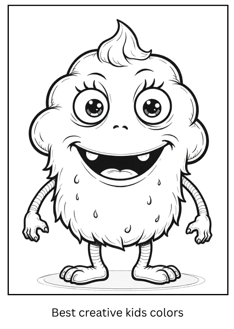 Cute Cupcake Monster Halloween Coloring Page