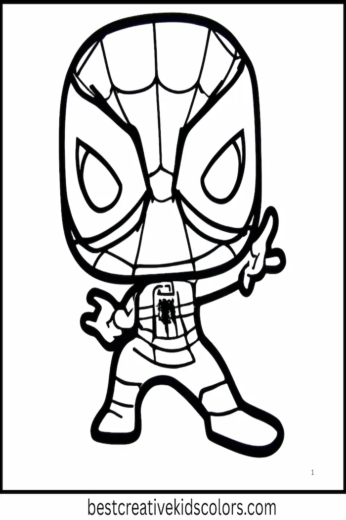 Cute Funko-Pop Spider-Man Coloring Fun Sheet