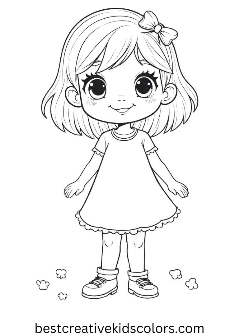 Cute Girl coloring pages printable PDF Download Cute Girl coloring pages printable PDF for easy and creative fun at home.