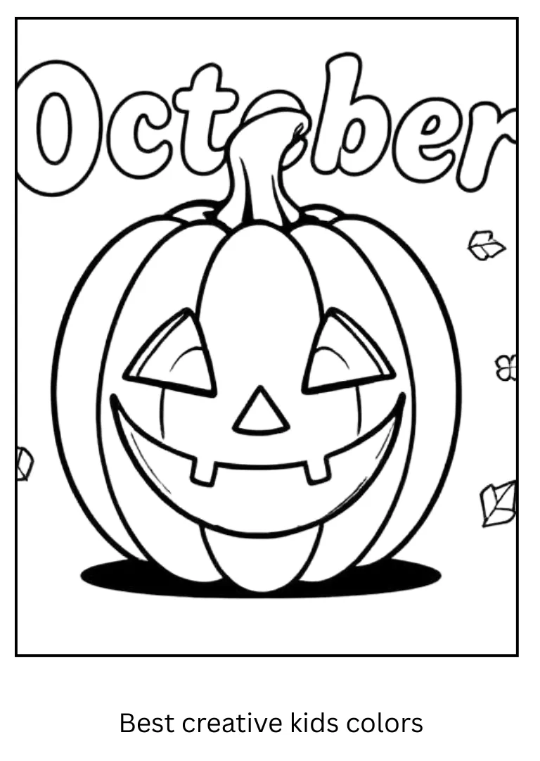 Cute Jack-o’-Lantern October Coloring Page