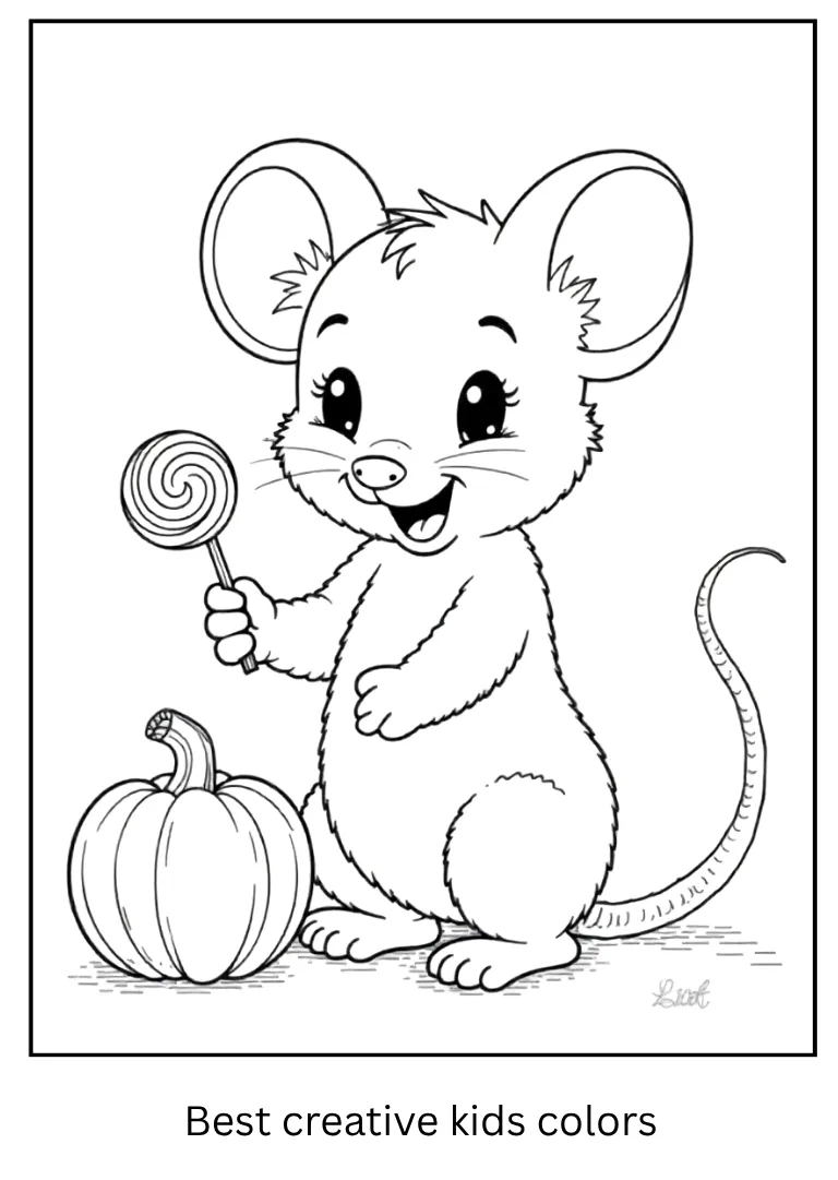 Cute Mouse Halloween Coloring Sheet