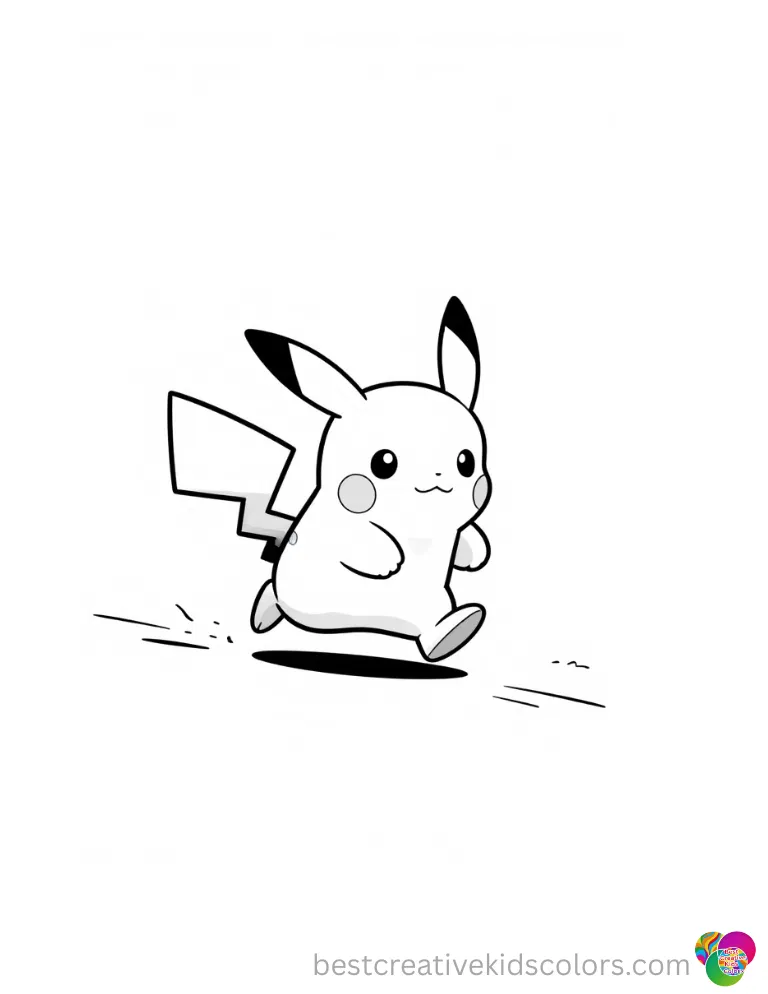 A Pokemon runs across a dusty trail quickly today in Cute Pokemon coloring pages printable.