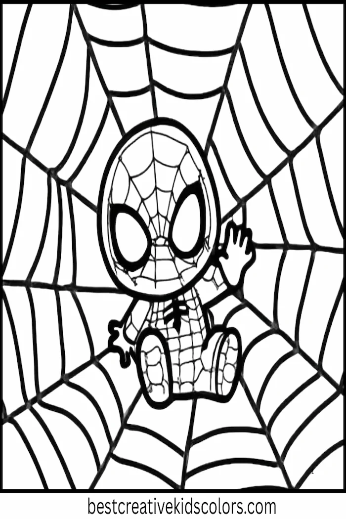 Cute Spider-Man Coloring Picture