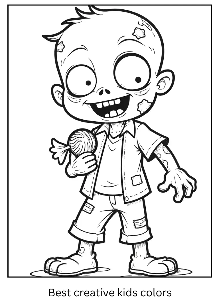 Cute Zombie Halloween Printable for Kids