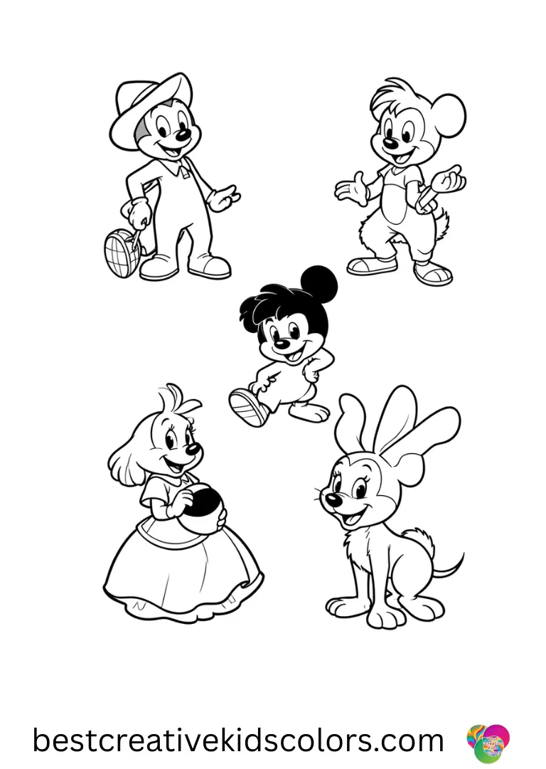 Magical Disney Coloring Pages – Print & Color for Kids 5 Cute easy disney coloring pages disneyland