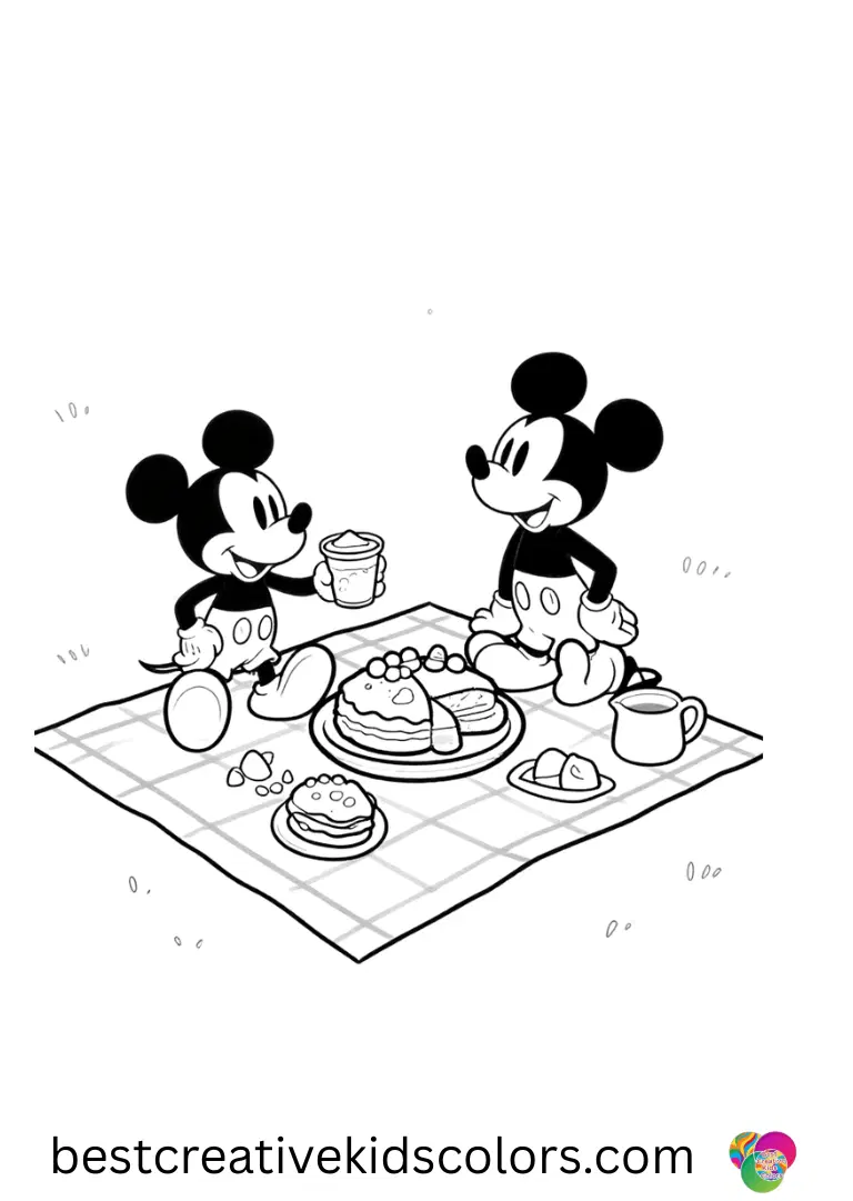 Cute easy disney coloring pages for kids Color Disney friends enjoying playful outdoor adventures on open pages.