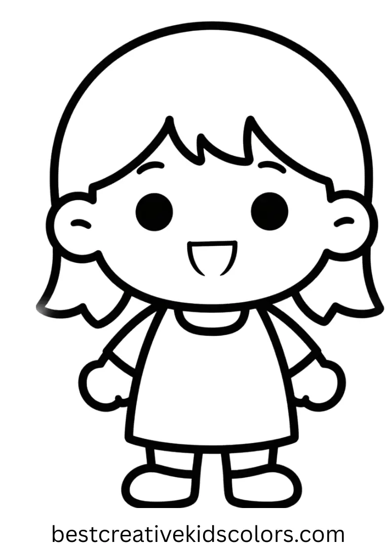Cute girl coloring pages easy Enjoy Cute girl coloring pages easy, designed for young artists to color without frustration.