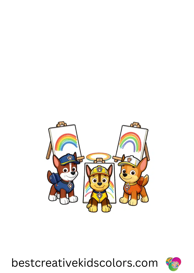 Cute paw patrol painting for kids