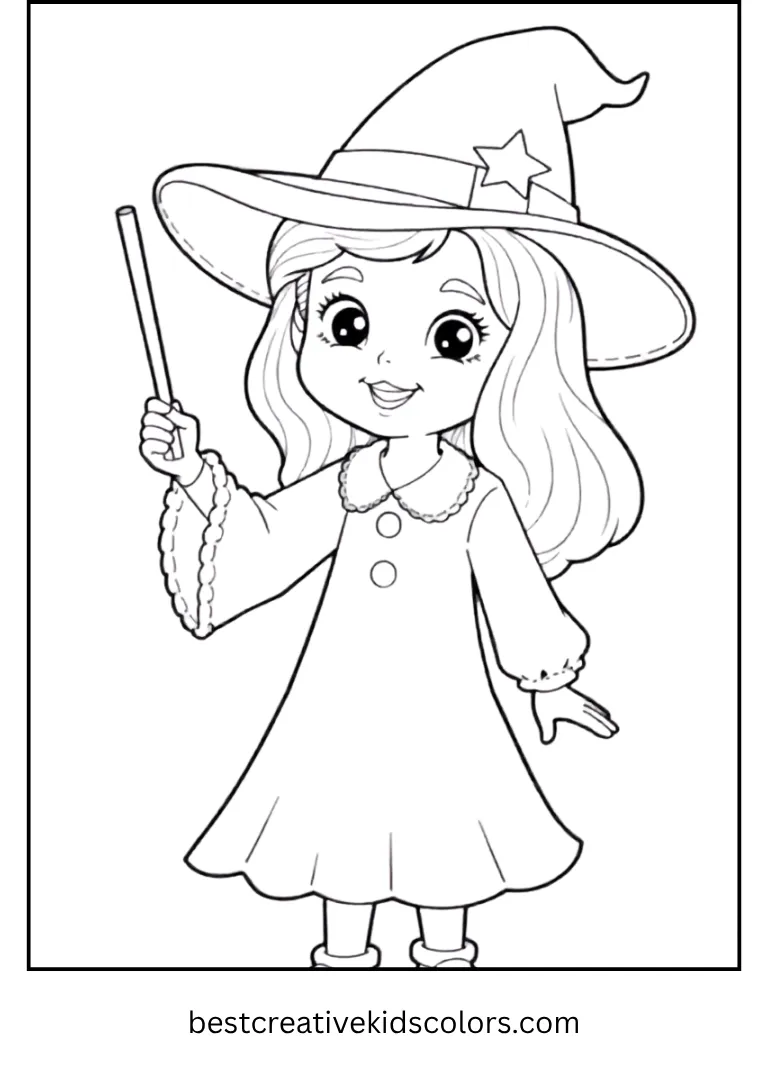 Daphne in Witch Costume Coloring Page