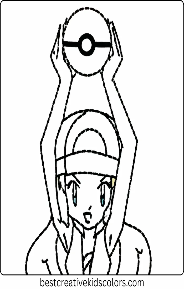 Dawn Holding a Pokéball Up High