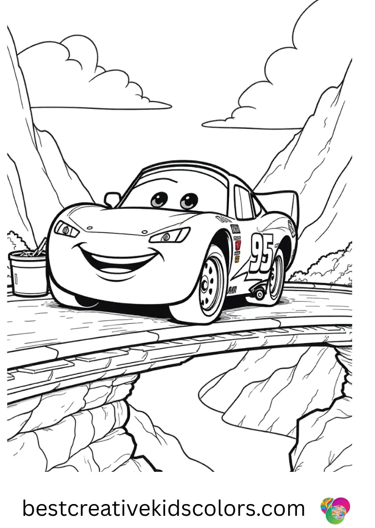 Disney Cars coloring pages printable PDF free Disney Cars coloring pages printable PDF free features him carrying paint buckets to repaint a bridge.