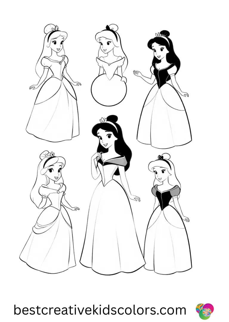 Disney Princess Wall art shows princesses decorating large craft sheets with shapes.