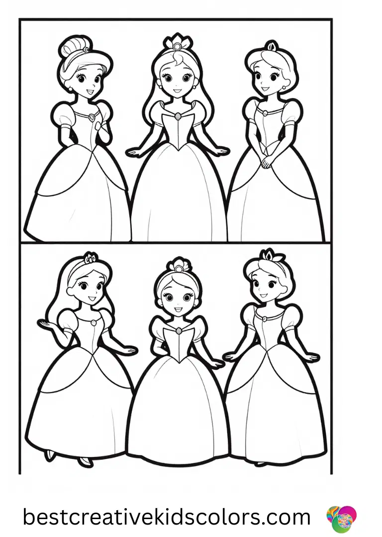 Disney princess art shows princesses gluing soft shapes onto paper mats.