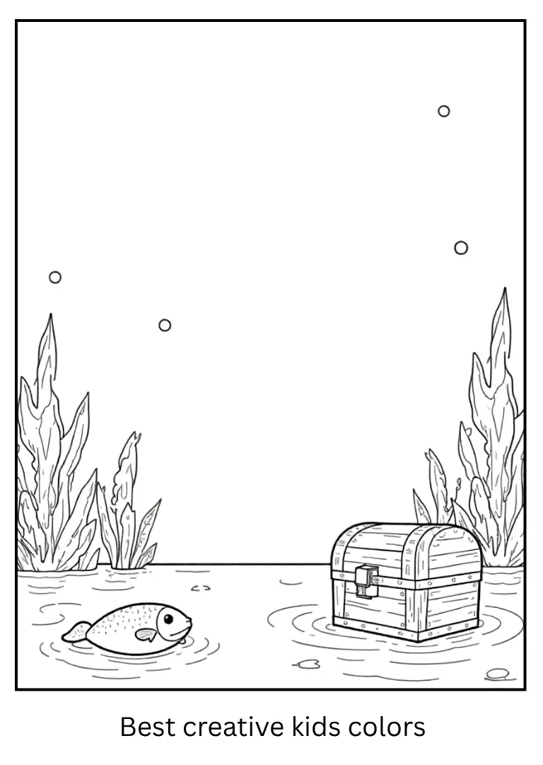 Diving for Treasure – Minecraft Coloring Page
