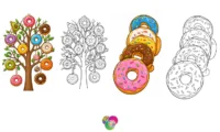 Cute Donut Coloring Page Collection to Print Free