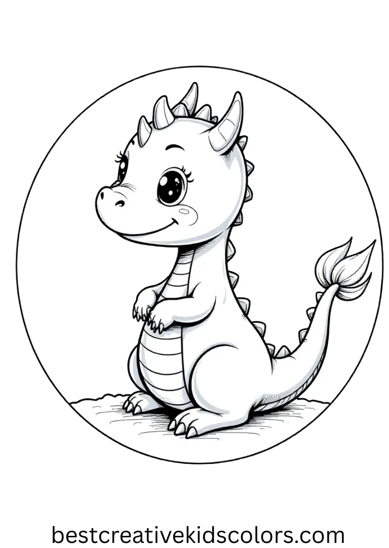 A small dragon curls up inside a glowing circle of magical fairy lights.