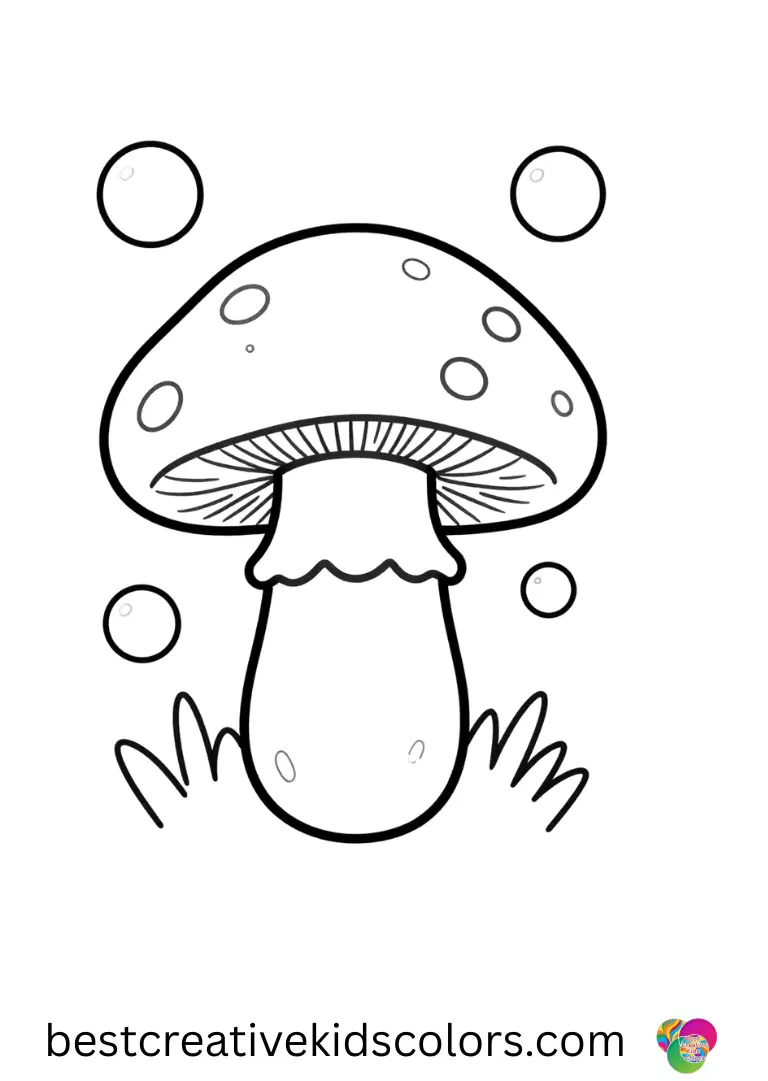 Drawing mushroom drawing diagram with colour