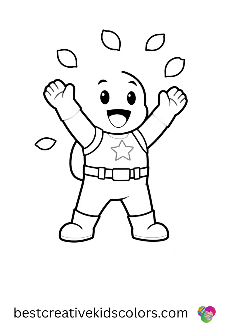 Catching falling petals in a sunny meadow, Easy Avengers coloring pages pdf shows playful focus.