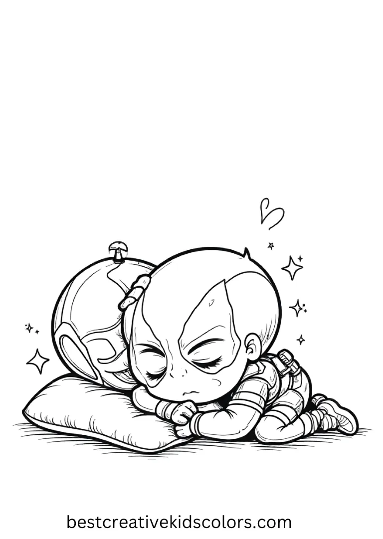 Easy Baby Deadpool Coloring Sheet – Nap Time in Mask
