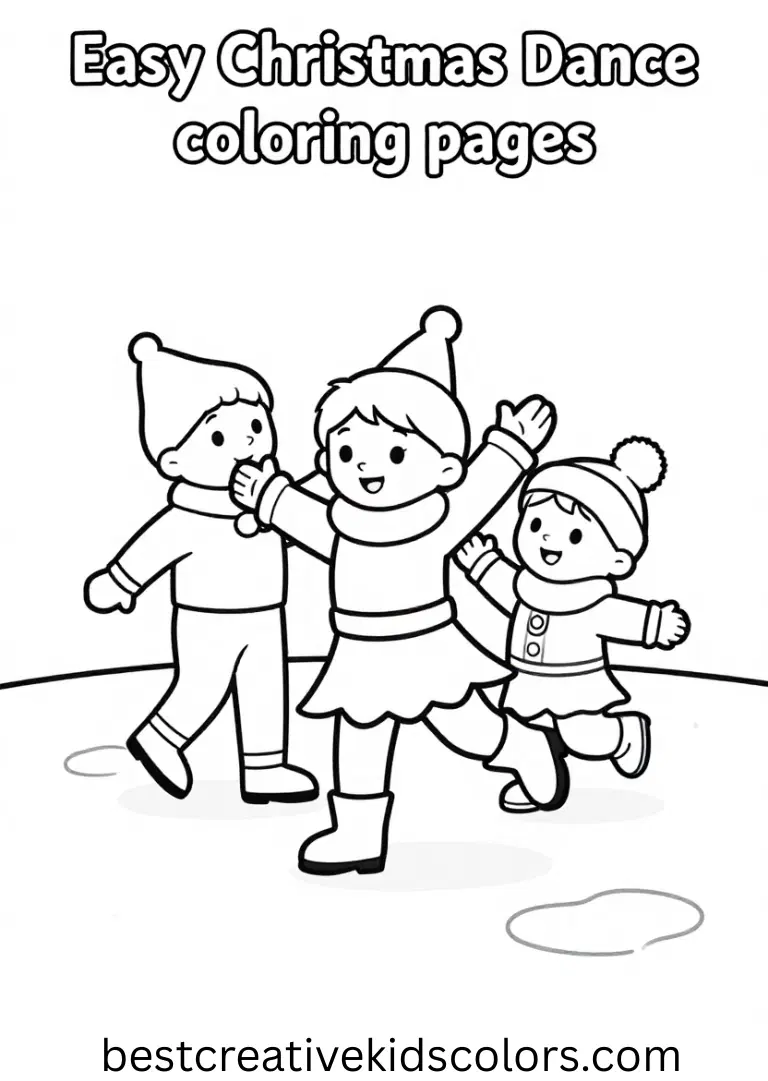 Easy christmas dance coloring pages