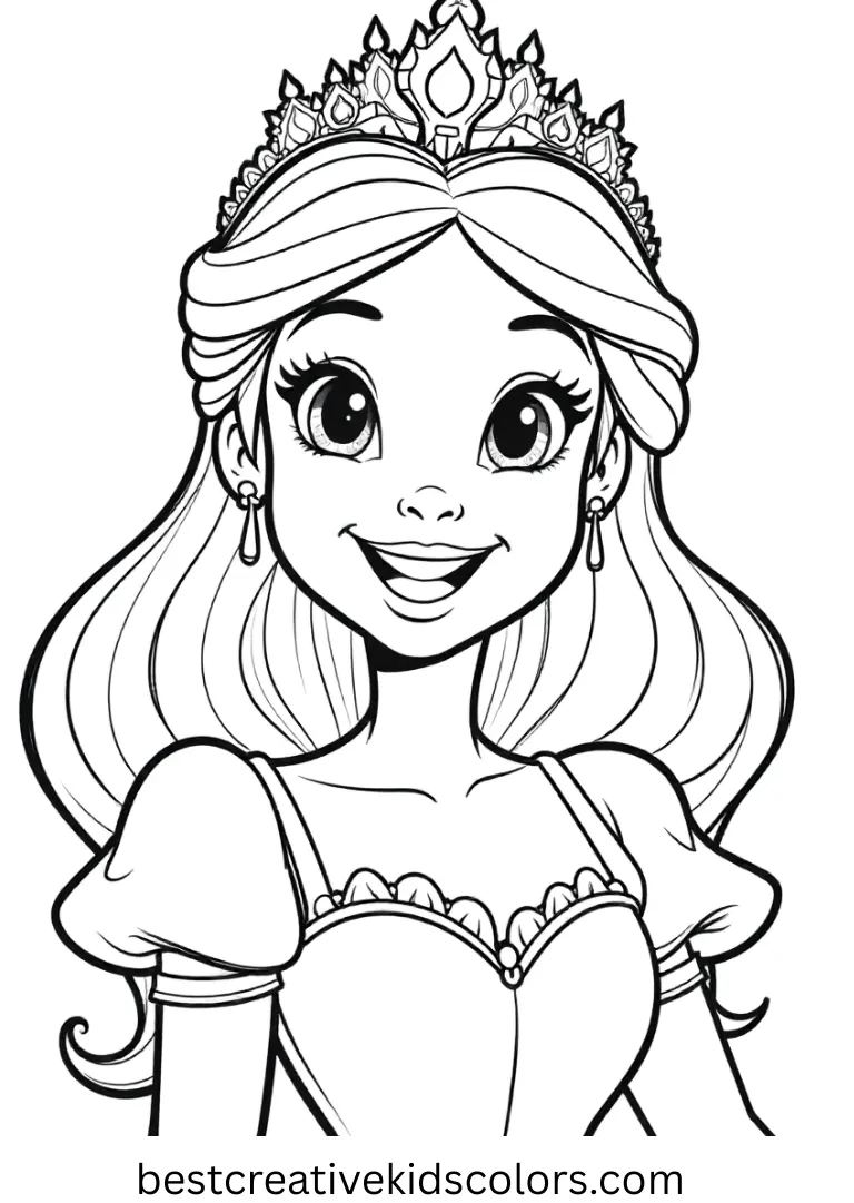 Color royal adventures with Easy coloring pages for kids princess, perfect for young artists.
