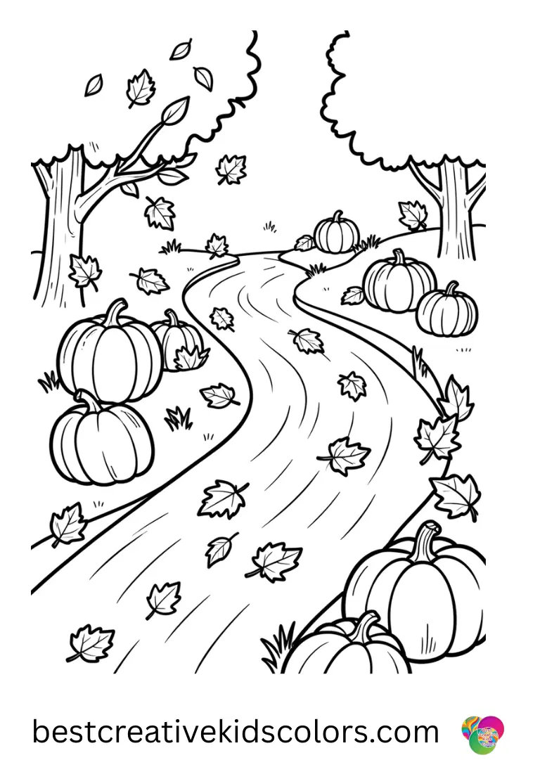 Easy fall coloring pages