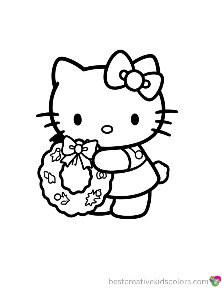 A girl pours layered sand into clear bottles in Easy kawaii colouring pages for kids.