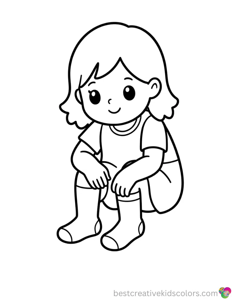 Easy kawaii colouring pages for preschoolers