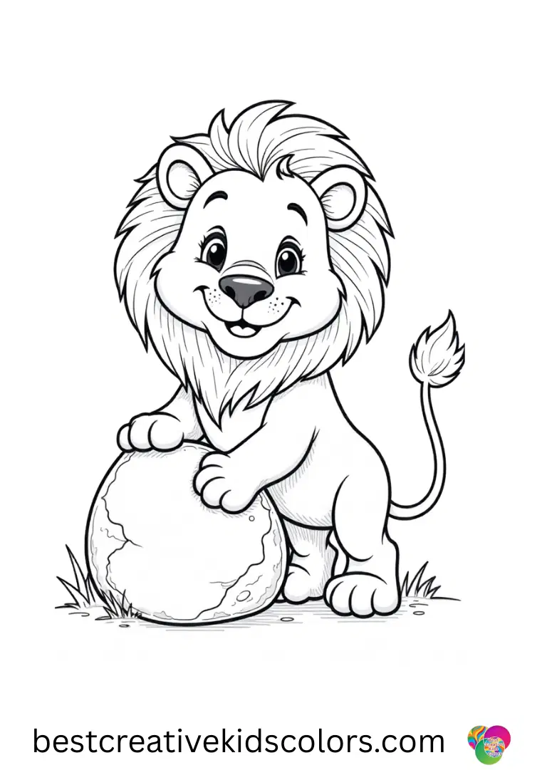 Easy lion coloring pages