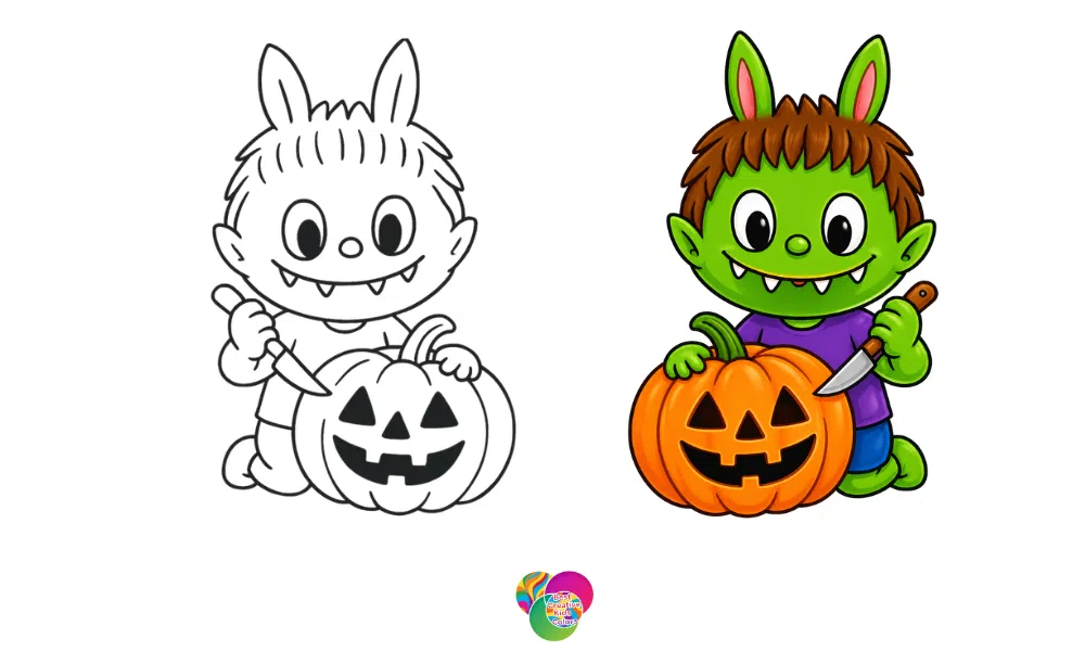 🎃 Free Labubu Halloween Coloring Pages & Printables